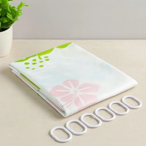Hubrendy Tedarik PVC Banyo Duş Perdesi 90x180 cm - 2li, 12 Halka