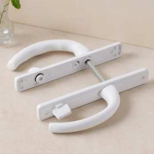 Hubrendy Tedarik PVC Kilitli Banyo/WC Kapı Kolu Beyaz
