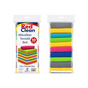 Hubrendy Tedarik Red Clean 10li Mikrofiber Temizlik Bezi