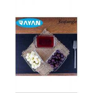 Hubrendy Tedarik Reqtangle Tekli Dikdörtgen Cam Kahvaltılık Royaleks-81484