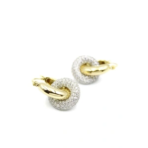 Hubrendy Tedarik Taşlı Küpe - 14K Altın