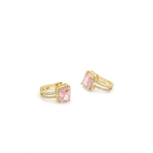 Hubrendy Tedarik Taşlı Küpe - Pembe