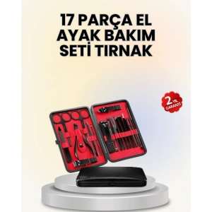 Hubrendy Tekno 17 Parçalık Deri Kaplamalı Manikür Seti
