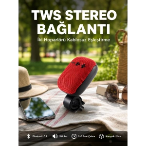 Hubrendy Tekno 5W Kablosuz Bluetooth Hoparlör Güçlü Bas ve FM Radyo
