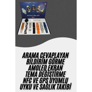 Hubrendy Tekno Akıllı Saat Çoklu Kordon Seçenekli Dokunmatik Ekran Nabız Sensörlü