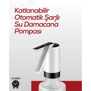 Hubrendy Tekno Akıllı Şarjlı Damacana Pompası Tek Tuşla Su Dolum