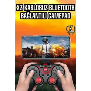 Hubrendy Tekno Android Uyumlu Gamepad X3 Game Stick Oyun Kolu Bluetooth Bağlantılı