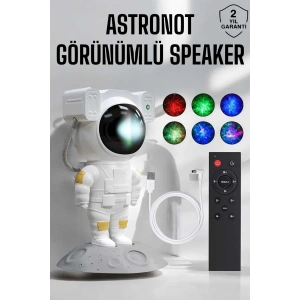 Hubrendy Tekno Astronot Görünümlü Projeksiyon Speaker Taşınabilir