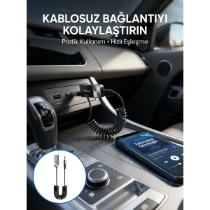 Hubrendy Tekno USB Bluetooth AUX Ses Adaptörü Kablosuz Müzik Aktarım Cihazı
