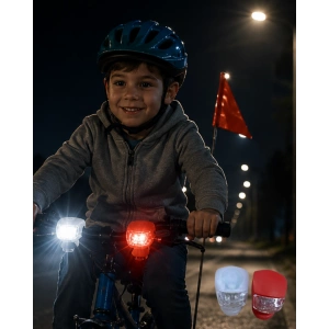 Hubrendy Tekno Bisiklet Ön Arka Işık Seti Silikon Çakar LED Güvenlik Lambası