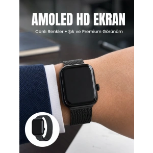Hubrendy Tekno Bluetooth Görüşmeli Dokunmatik Akıllı Saat 3 Farklı Kordon Seçeneği