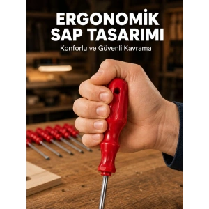 Hubrendy Tekno Çelik 7li Tornavida Seti Ergonomik Sap Profesyonel Kullanım