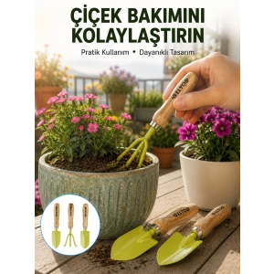 Hubrendy Tekno Bahçe ve Saksı Bakımı İçin Dayanıklı Mini El Aleti Seti