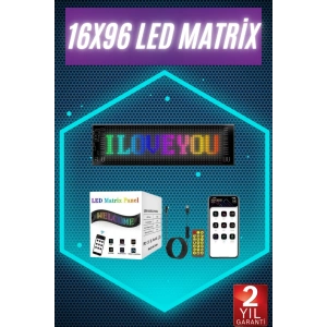 Hubrendy Tekno Digital Araba Yazısı Ekran Matrix En Büyük Boy 16X96 Matrix LED Panel