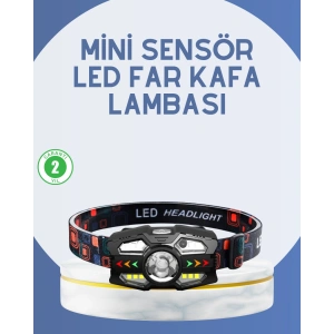Hubrendy Tekno El Sensörlü LED Far Suya Dayanıklı Şarjlı Kafa Lambası