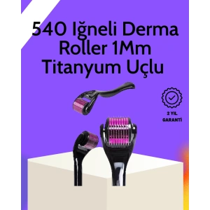 Hubrendy Tekno Evde Güvenli Kullanım İçin Titanyum Derma Roller – Siyah Saplı