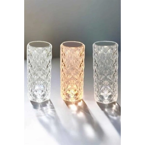 Hubrendy Tekno Gece Lambası Kristal Lamba Dokunmatik Şarjlı Hediyelik