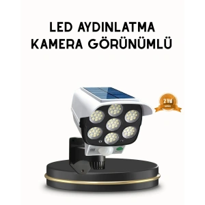 Hubrendy Tekno Güneş Paneliyle Şarj Olan Hareket Sensörlü Dış Mekan Güvenlik Lambası Ayarlanabilir