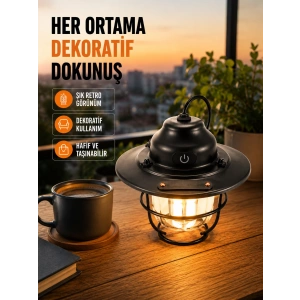 Hubrendy Tekno Hafif ve Taşınabilir Retro Tasarım Kamp Lambası