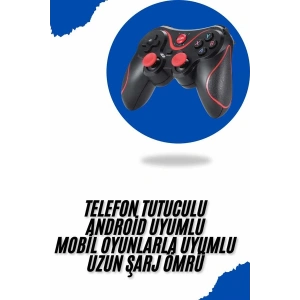 Hubrendy Tekno Joystik Gamepad Bluetooth Telefon Tutucu Oyun Kolu Telefon Android Uyumlu
