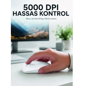 Hubrendy Tekno Kablosuz Bluetooth Oyuncu Mouse Sessiz Tıklama Ergonomik Wireless Fare