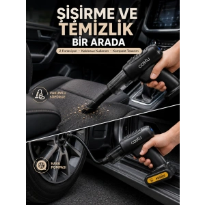 Hubrendy Tekno Kablosuz Hava Pompası ve Vakumlu El Süpürgesi