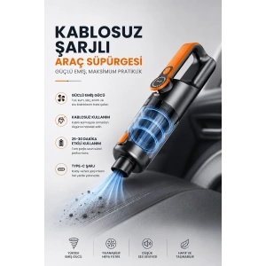 Hubrendy Tekno Kablosuz Şarjlı Araç ve Ev Tipi El Süpürgesi