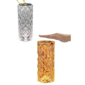 Hubrendy Tekno Masa ve Gece Lambası Şık ve Dayanıklı Sensörlü Şarjlı Kristal Lamba