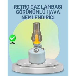 Hubrendy Tekno Renkli Led Işıklı Retro Gaz Lambası Aroma Terapi Mist Maker