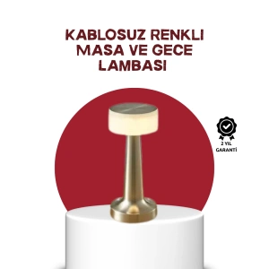 Hubrendy Tekno Şarj Edilebilir LED Masa Lambası USB Girişli, Metal Yapı