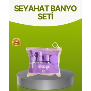 Hubrendy Tekno Seyahat Banyo Seti 5 Parça Şeffaf Taşıma Çantalı 30 ml