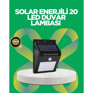 Hubrendy Tekno Solar Enerjili 20 LED Hareket Sensörlü Duvar Lambası