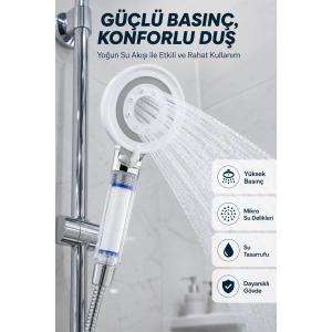 Hubrendy Tekno Su Tasarruflu Filtreli Duş Başlığı Yüksek Basınçlı Modern Duş Başlığı