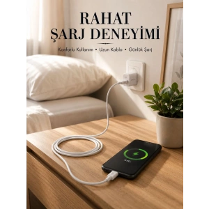 Hubrendy Tekno USB-A to Type-C Şarj Kablosu 2 Metre Uzun Kablo