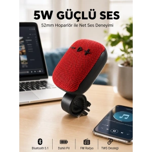 Hubrendy Tekno USB TF Kart ve FM Radyolu Bluetooth Hoparlör 5W