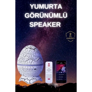 Hubrendy Tekno Yumurta Şeklinde Su Dalgalı Bluetooth Speaker Lamba Renkli Şarjlı