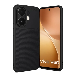 Hubrendy Bez Vivo V60 5G Auto Focus Karbon Kapak - Siyah