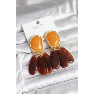 Pirinç Gold Renk Vintage Model Kadın Küpe