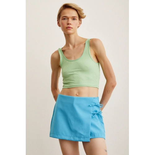 Askılı Crop Bluz Yeşil