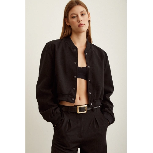 Astarlı Çıt Çıtlı Ceket Siyah