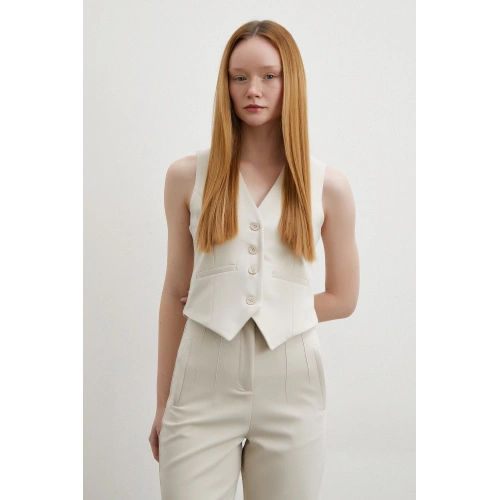 Astarlı Kuplu Yelek Bej