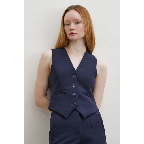 Astarlı Kuplu Yelek Lacivert