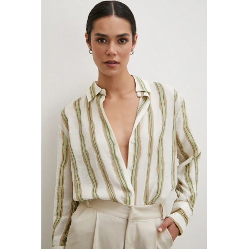 Bambu Çizgili Gömlek Yeşil