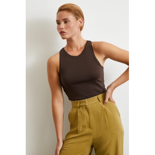 Basic Crop Top Kahve