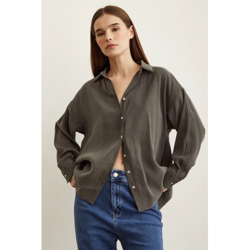 Basic Modal Gömlek Haki