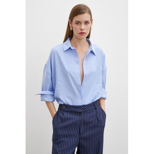 Basic Modal Gömlek Mavi