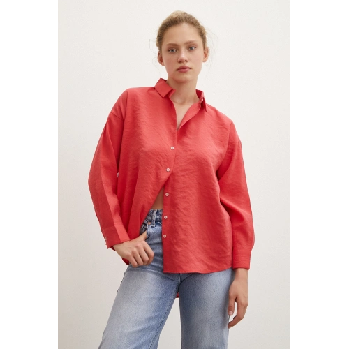 Basic Modal Gömlek Mercan