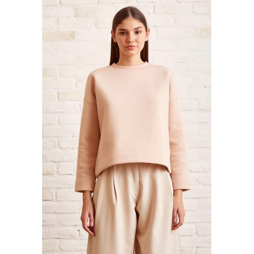 Bisiklet Yaka Oversize Sweatshirt Somon