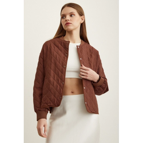 Bomber Kapitone Ceket Kahve