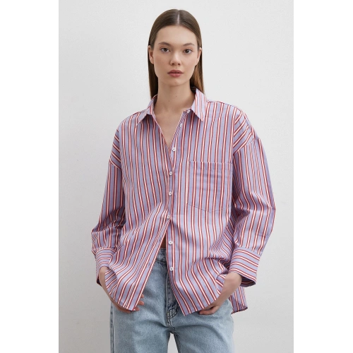 Cepli Çizgili Gömlek Mavi